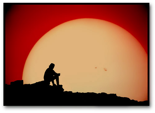 Sunset through telescope